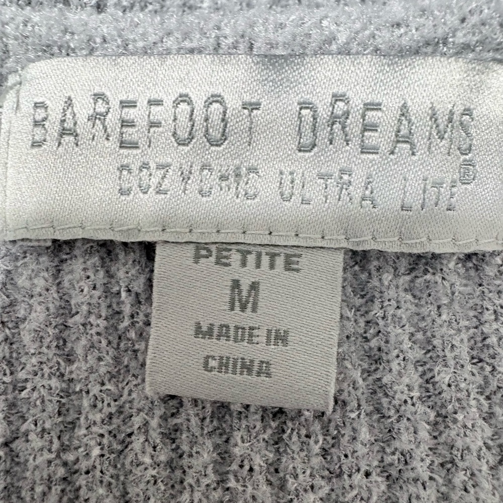 Barefoot Dreams CozyChic Ultra Lite SS Light Gray Maxi Midi Dress Side Slits MP - Picture 6 of 12